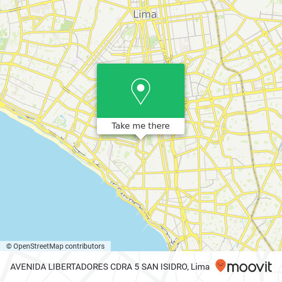 AVENIDA LIBERTADORES CDRA 5 SAN ISIDRO map