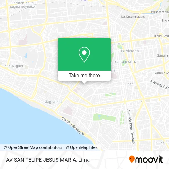 Mapa de AV SAN FELIPE   JESUS MARIA