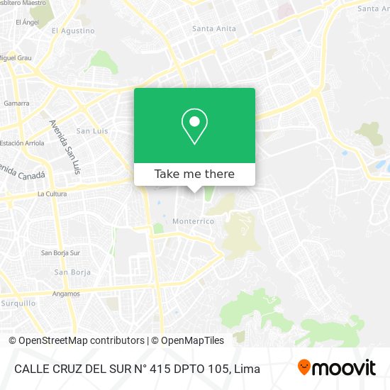 CALLE CRUZ DEL SUR N° 415  DPTO  105 map