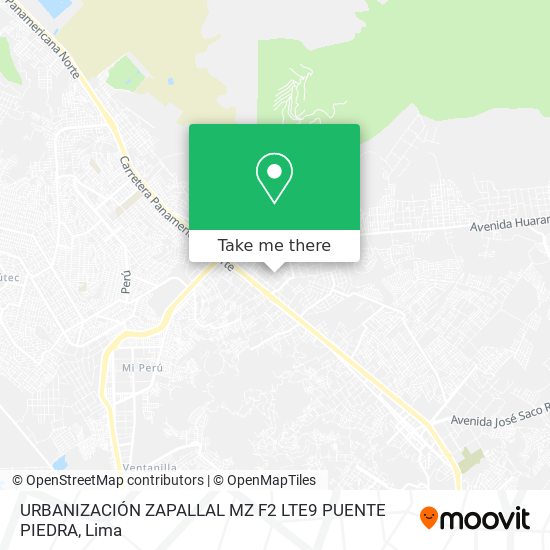 URBANIZACIÓN ZAPALLAL MZ F2  LTE9  PUENTE PIEDRA map