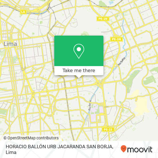 HORACIO BALLÓN  URB  JACARANDA  SAN BORJA map