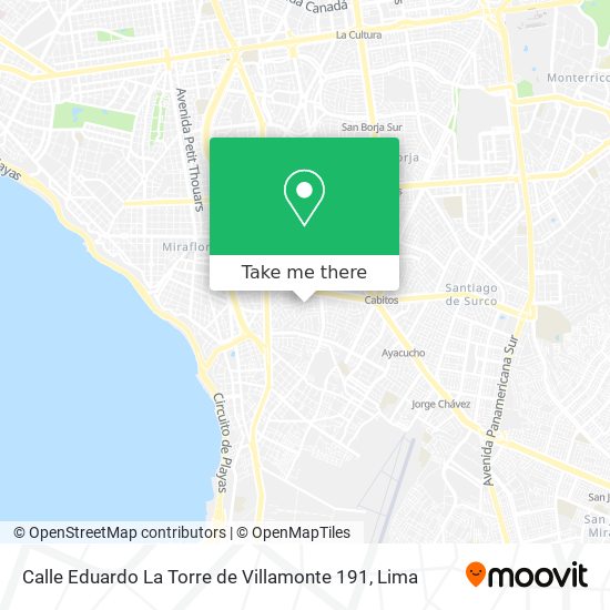 Mapa de Calle Eduardo La Torre de Villamonte 191