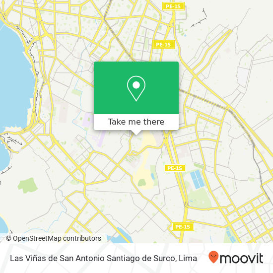 Las Viñas de San Antonio  Santiago de Surco map