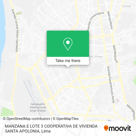 Mapa de MANZANA E  LOTE 3  COOPERATIVA DE VIVIENDA SANTA APOLONIA