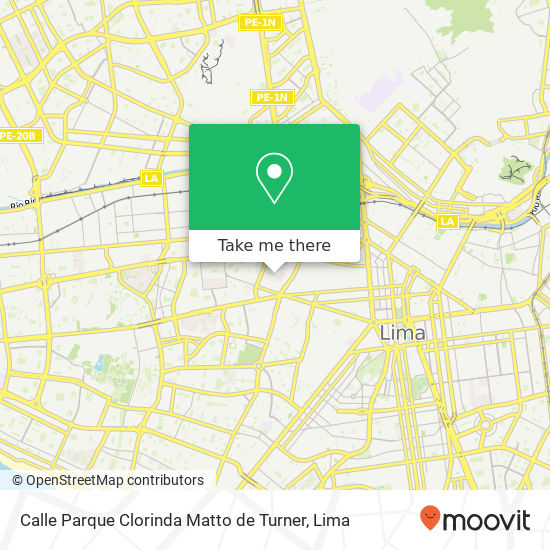 Mapa de Calle Parque Clorinda Matto de Turner