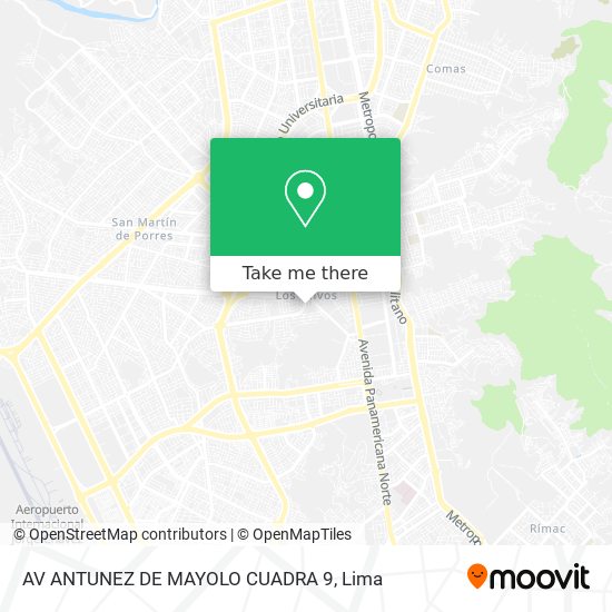 AV  ANTUNEZ DE MAYOLO CUADRA 9 map