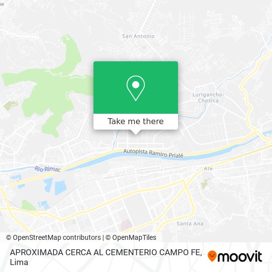 APROXIMADA  CERCA AL CEMENTERIO CAMPO FE map