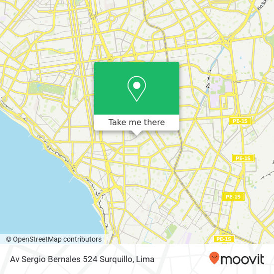 Mapa de Av  Sergio Bernales   524 Surquillo