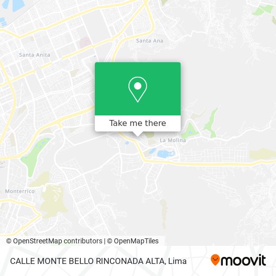 Mapa de CALLE MONTE BELLO   RINCONADA ALTA