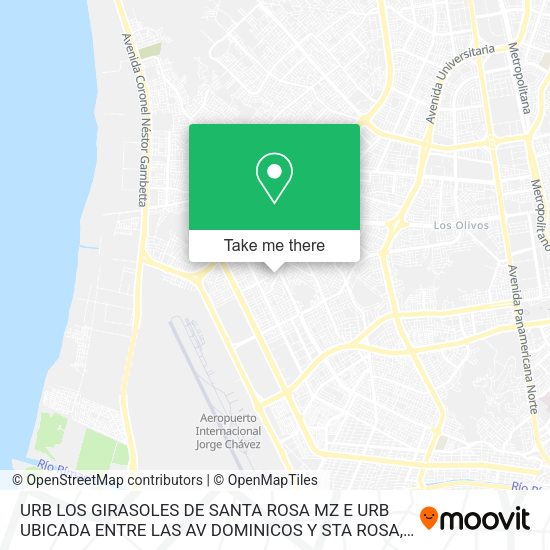 URB LOS GIRASOLES DE SANTA ROSA MZ E URB UBICADA ENTRE LAS AV DOMINICOS Y STA ROSA map