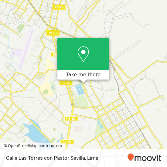 Calle Las Torres con Pastor Sevilla map