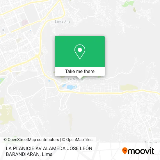 Mapa de LA PLANICIE  AV ALAMEDA JOSE LEÓN BARANDIARAN