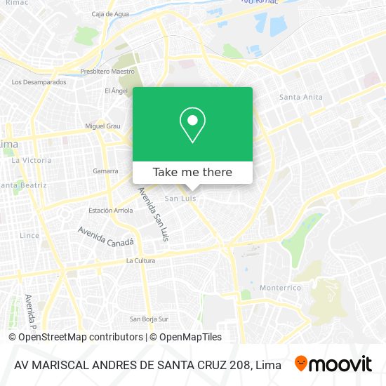 AV MARISCAL ANDRES DE SANTA CRUZ 208 map