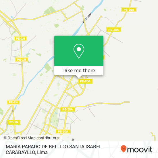 MARIA PARADO DE BELLIDO SANTA ISABEL CARABAYLLO map