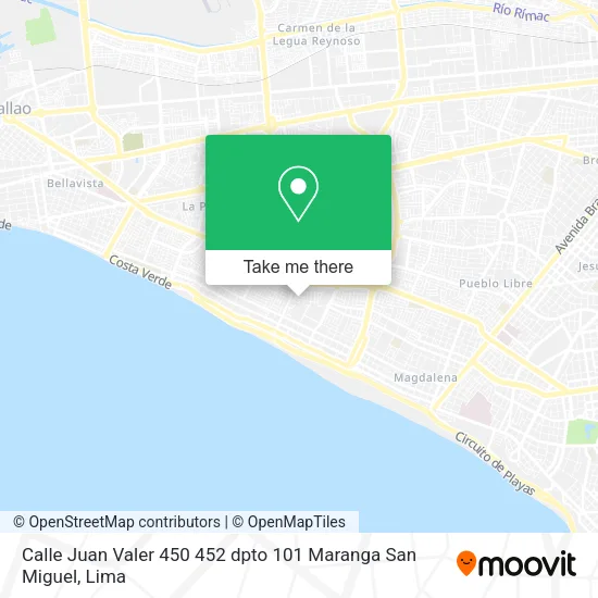 Calle Juan Valer 450 452  dpto  101  Maranga  San Miguel map