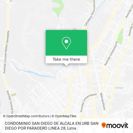 CONDOMINIO SAN DIEGO DE ALCALA EN URB  SAN DIEGO  POR PARADERO LINEA 28 map