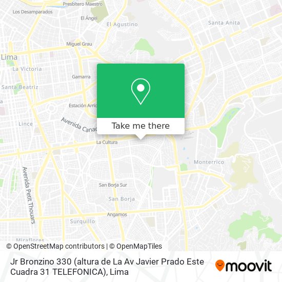 Jr  Bronzino 330 (altura de La Av  Javier Prado Este Cuadra 31  TELEFONICA) map