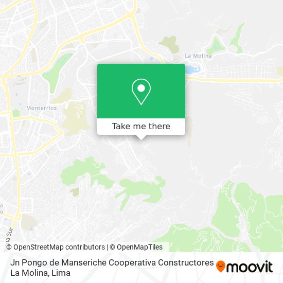Jn  Pongo de Manseriche  Cooperativa Constructores  La Molina map