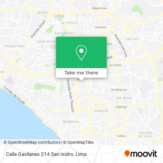 Calle Gavilanes 214  San Isidro map