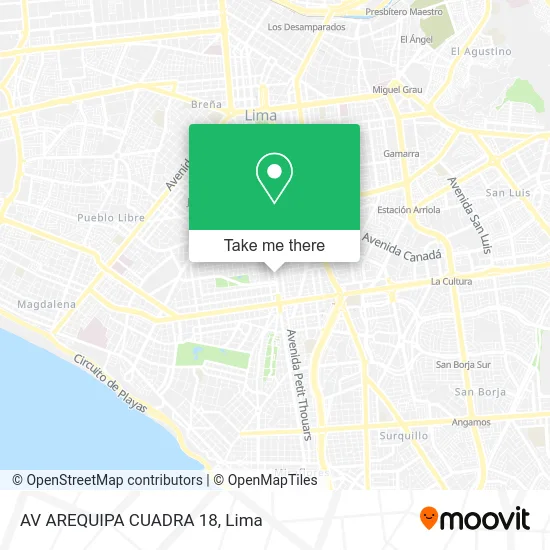 AV AREQUIPA CUADRA 18 map