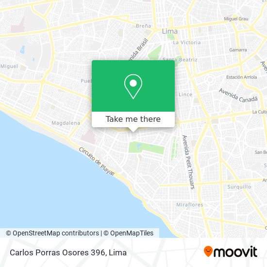 Carlos Porras Osores 396 map