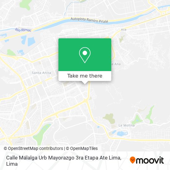 Calle Málalga  Urb  Mayorazgo 3ra Etapa  Ate  Lima map