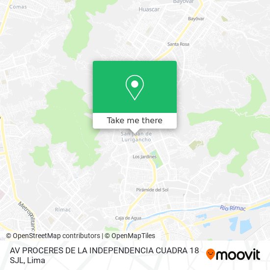 AV PROCERES DE LA INDEPENDENCIA CUADRA 18 SJL map