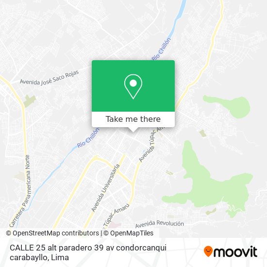 Mapa de CALLE 25  alt  paradero 39 av  condorcanqui  carabayllo