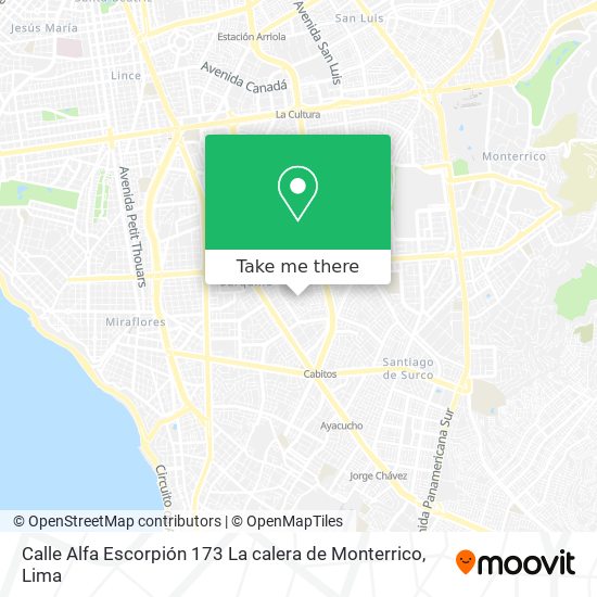 Calle Alfa Escorpión 173  La calera de Monterrico map