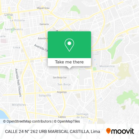 Mapa de CALLE 24 N° 262 URB  MARISCAL CASTILLA