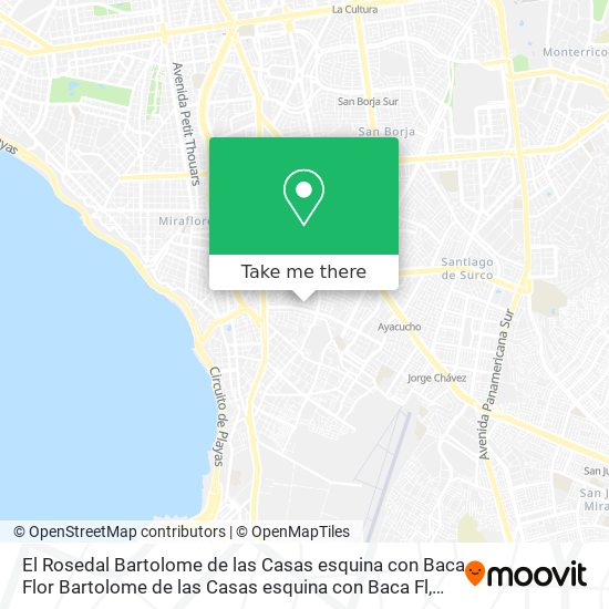 Mapa de El Rosedal  Bartolome de las Casas esquina con Baca Flor Bartolome de las Casas esquina con Baca Fl