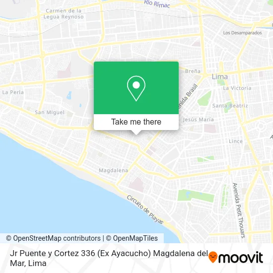 Mapa de Jr  Puente y Cortez 336   (Ex Ayacucho) Magdalena del Mar