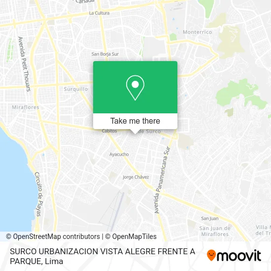 SURCO  URBANIZACION VISTA ALEGRE  FRENTE A PARQUE map