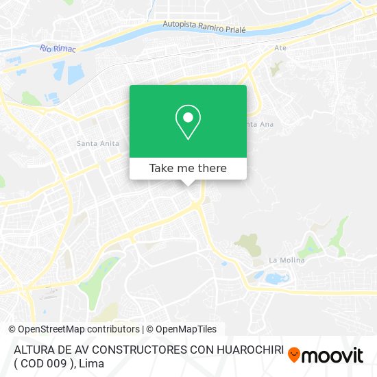 ALTURA DE  AV  CONSTRUCTORES CON HUAROCHIRI ( COD   009 ) map