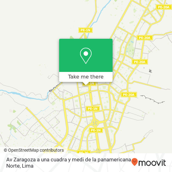 Av  Zaragoza a una cuadra y medi de la panamericana Norte map