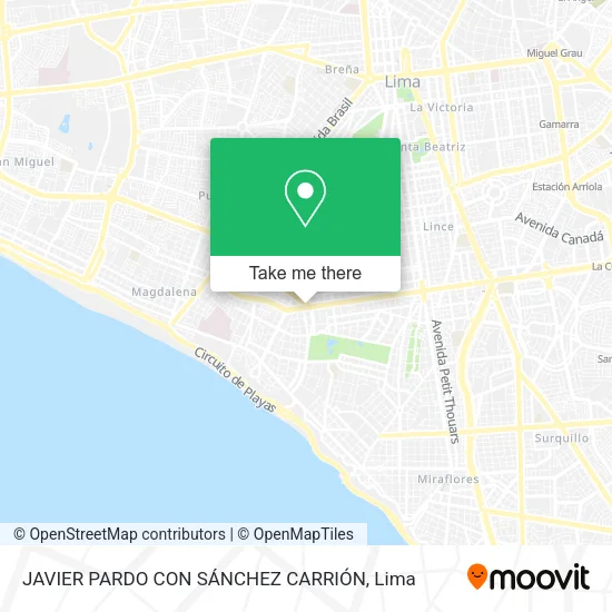 Mapa de JAVIER PARDO CON SÁNCHEZ CARRIÓN