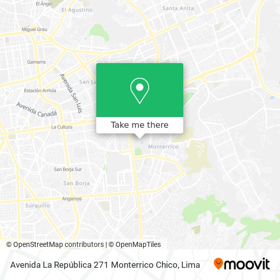 Avenida La República 271 Monterrico Chico map