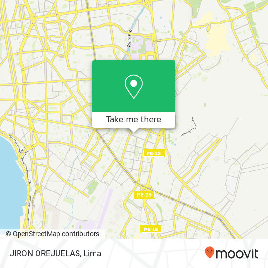 JIRON OREJUELAS map