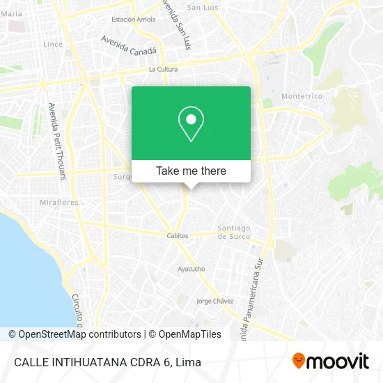 Mapa de CALLE INTIHUATANA CDRA 6