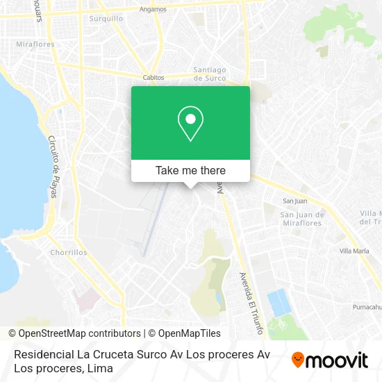 Residencial La Cruceta Surco  Av Los proceres Av Los proceres map