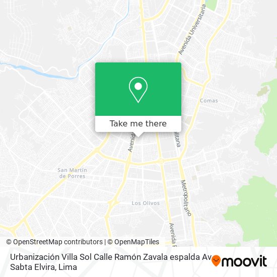 Urbanización Villa Sol Calle Ramón Zavala   espalda Av  Sabta Elvira map