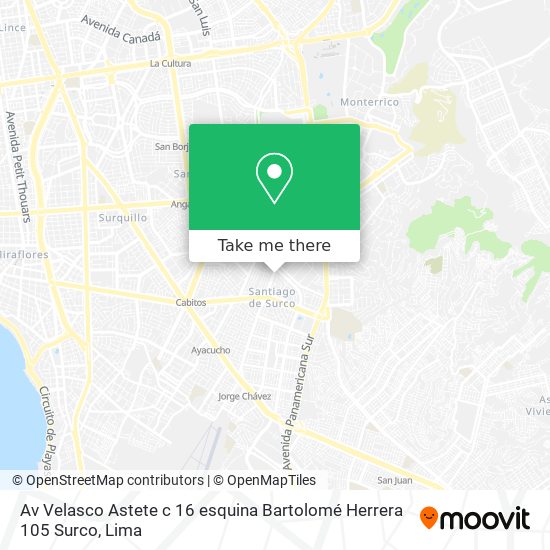 Av Velasco Astete c 16 esquina Bartolomé Herrera 105  Surco map