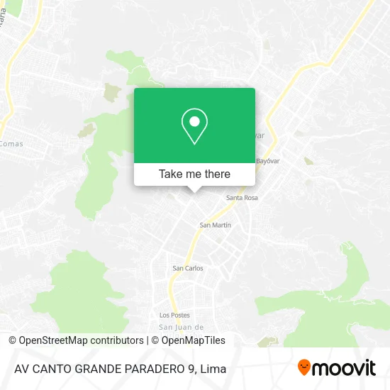 AV CANTO GRANDE PARADERO 9 map