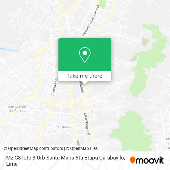 Mz C8 lote 3 Urb  Santa María 5ta Etapa   Carabayllo map