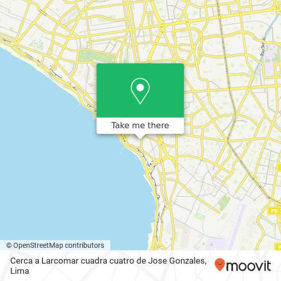 Cerca a Larcomar  cuadra cuatro de Jose Gonzales map