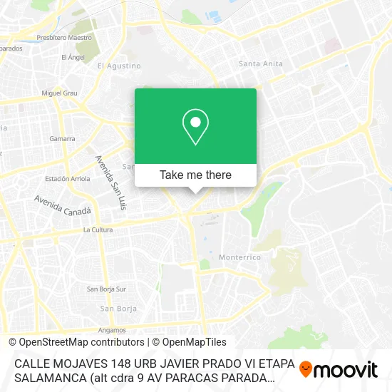 Mapa de CALLE MOJAVES 148  URB  JAVIER PRADO VI ETAPA  SALAMANCA