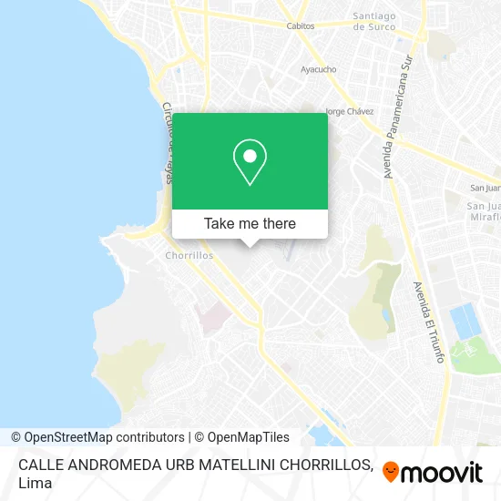 Mapa de CALLE ANDROMEDA URB  MATELLINI CHORRILLOS