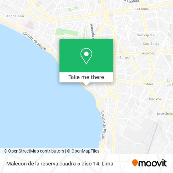 Mapa de Malecón de la reserva cuadra 5 piso 14