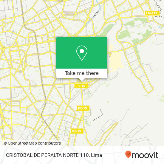 CRISTOBAL DE PERALTA NORTE 110 map