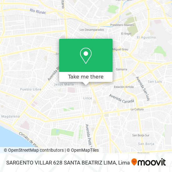 SARGENTO VILLAR 628 SANTA BEATRIZ LIMA map